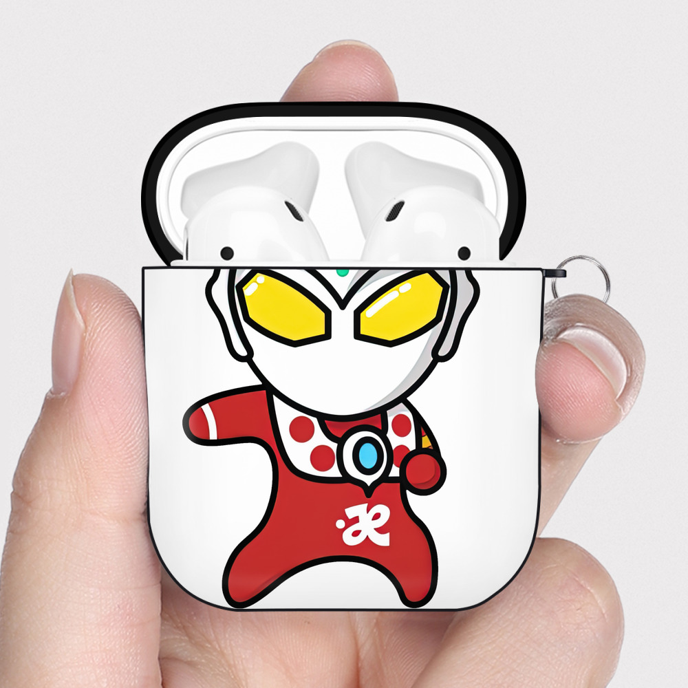 （画像用） ウルトラマン Ultraman AirPods 第2世代保護ケース ハードシェル ブラック 耐衝撃・防指紋・カラビナ付き