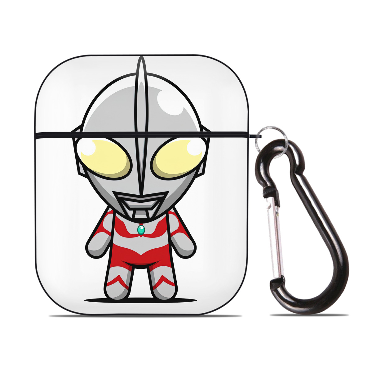 （画像用） ウルトラマン Ultraman AirPods 第2世代保護ケース ハードシェル ブラック 耐衝撃・防指紋・カラビナ付き