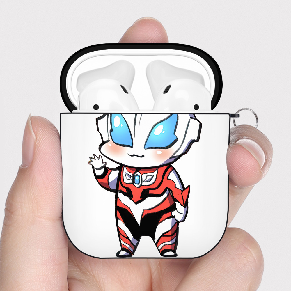 （画像用） ウルトラマン Ultraman AirPods 第2世代保護ケース ハードシェル ブラック 耐衝撃・防指紋・カラビナ付き