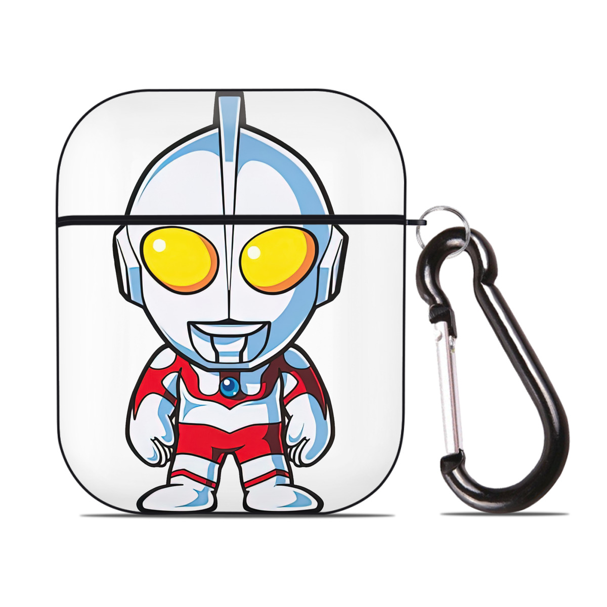 （画像用） ウルトラマン Ultraman AirPods 第2世代保護ケース ハードシェル ブラック 耐衝撃・防指紋・カラビナ付き