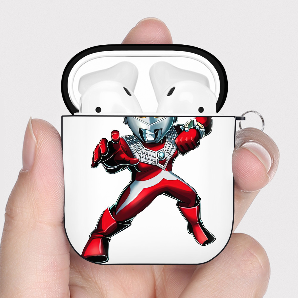 （画像用） ウルトラマン Ultraman AirPods 第2世代保護ケース ハードシェル ブラック 耐衝撃・防指紋・カラビナ付き