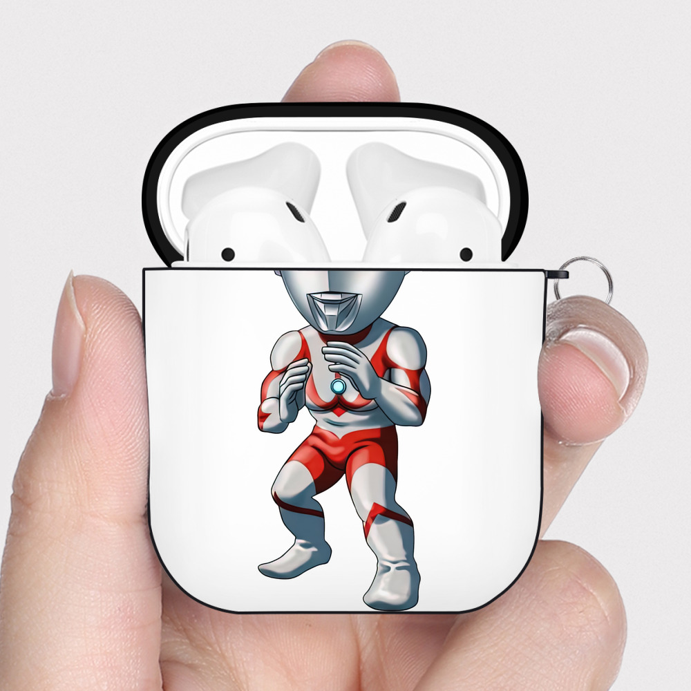 （画像用） ウルトラマン Ultraman AirPods 第2世代保護ケース ハードシェル ブラック 耐衝撃・防指紋・カラビナ付き