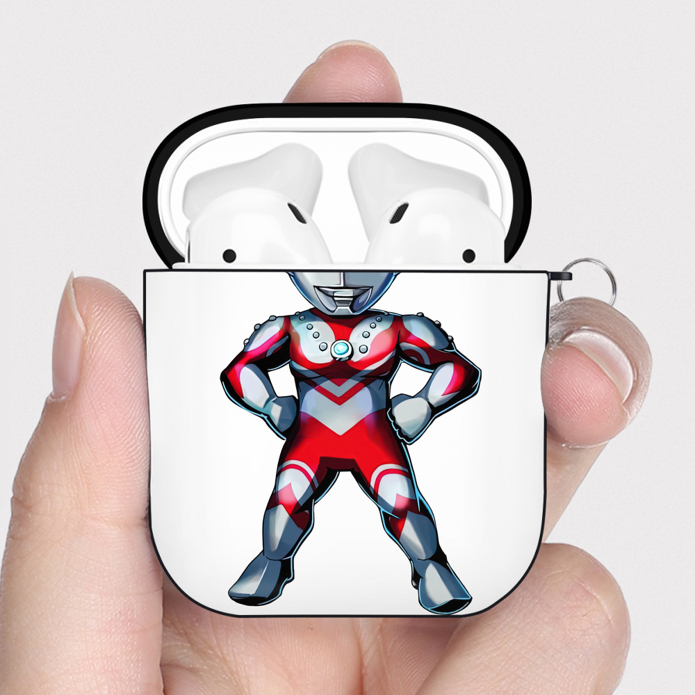 （画像用） ウルトラマン Ultraman AirPods 第2世代保護ケース ハードシェル ブラック 耐衝撃・防指紋・カラビナ付き