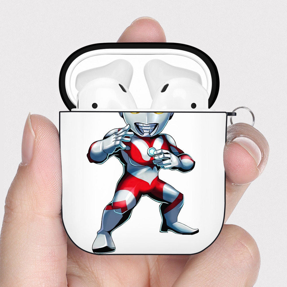 （画像用） ウルトラマン Ultraman AirPods 第2世代保護ケース ハードシェル ブラック 耐衝撃・防指紋・カラビナ付き