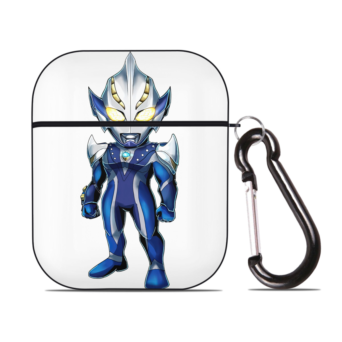 （画像用） ウルトラマン Ultraman AirPods 第2世代保護ケース ハードシェル ブラック 耐衝撃・防指紋・カラビナ付き