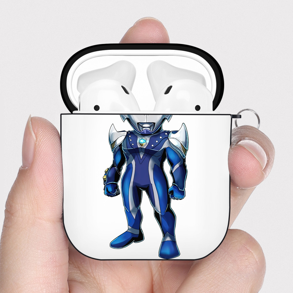 （画像用） ウルトラマン Ultraman AirPods 第2世代保護ケース ハードシェル ブラック 耐衝撃・防指紋・カラビナ付き