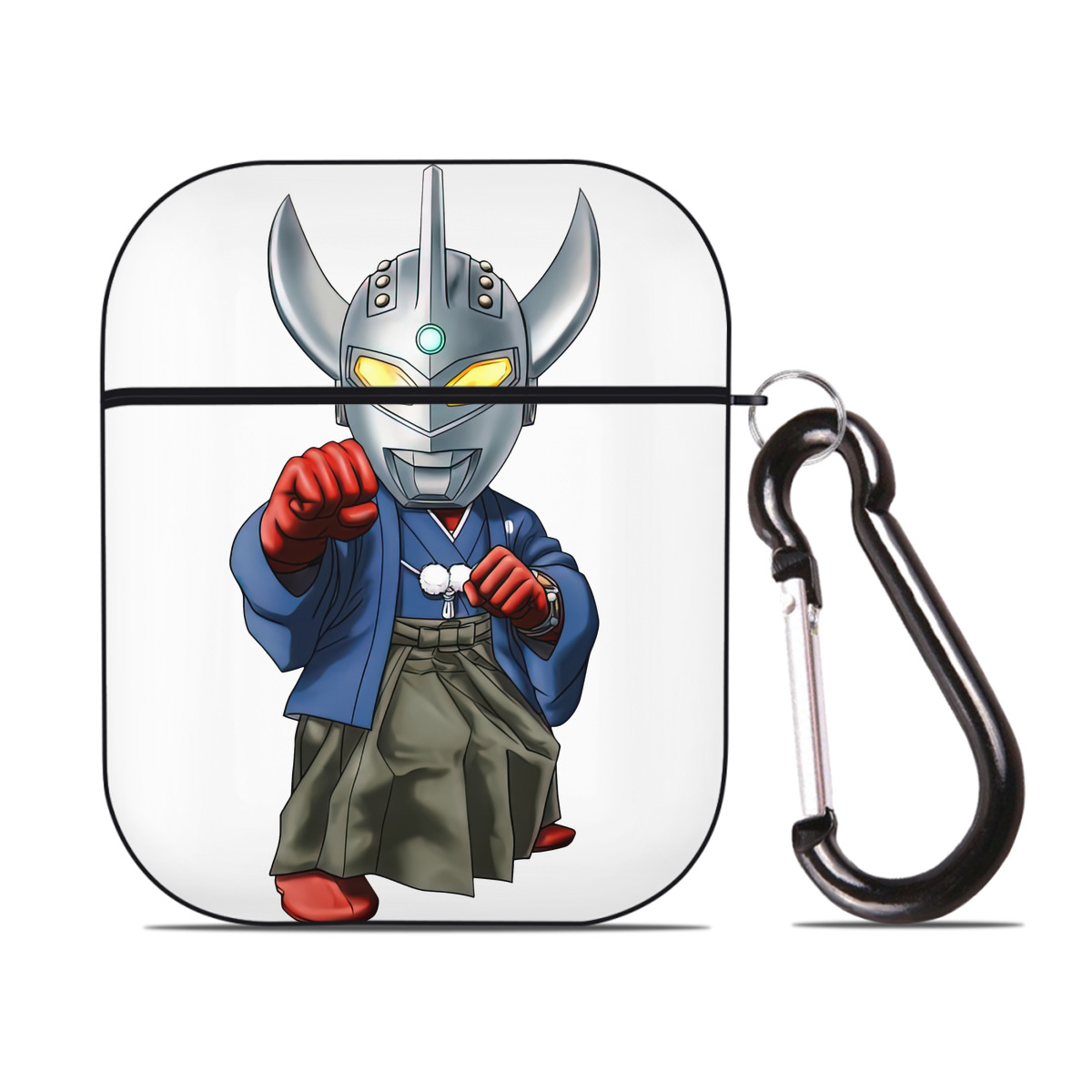 （画像用） ウルトラマン Ultraman AirPods 第2世代保護ケース ハードシェル ブラック 耐衝撃・防指紋・カラビナ付き