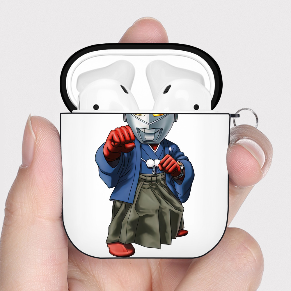 （画像用） ウルトラマン Ultraman AirPods 第2世代保護ケース ハードシェル ブラック 耐衝撃・防指紋・カラビナ付き