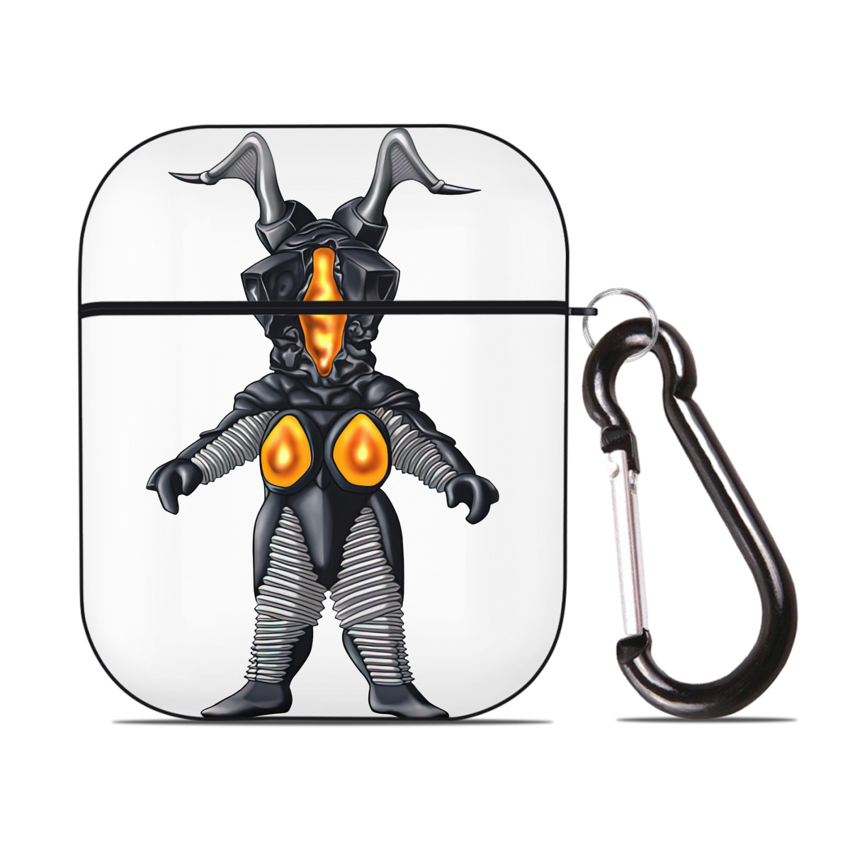 （画像用） ウルトラマン Ultraman AirPods 第2世代保護ケース ハードシェル ブラック 耐衝撃・防指紋・カラビナ付き