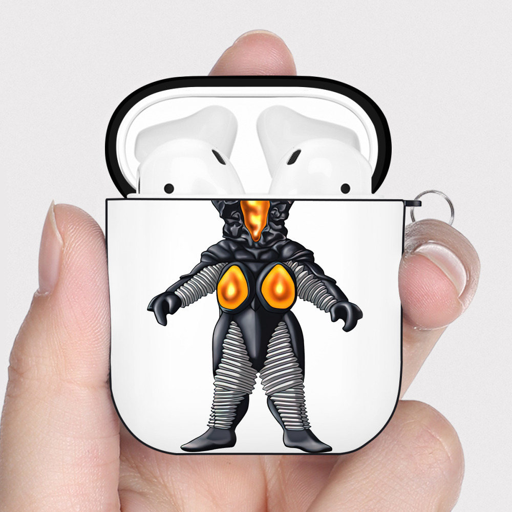 （画像用） ウルトラマン Ultraman AirPods 第2世代保護ケース ハードシェル ブラック 耐衝撃・防指紋・カラビナ付き