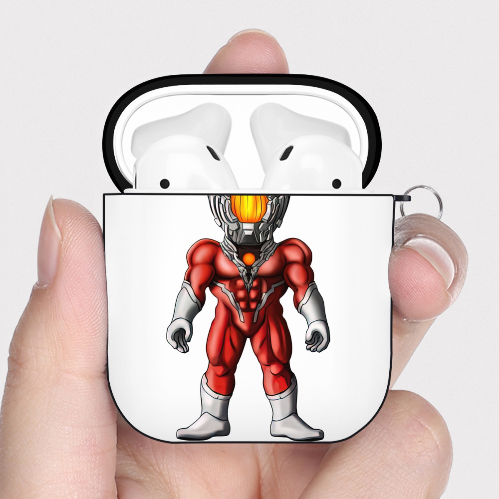 （画像用） ウルトラマン Ultraman AirPods 第2世代保護ケース ハードシェル ブラック 耐衝撃・防指紋・カラビナ付き