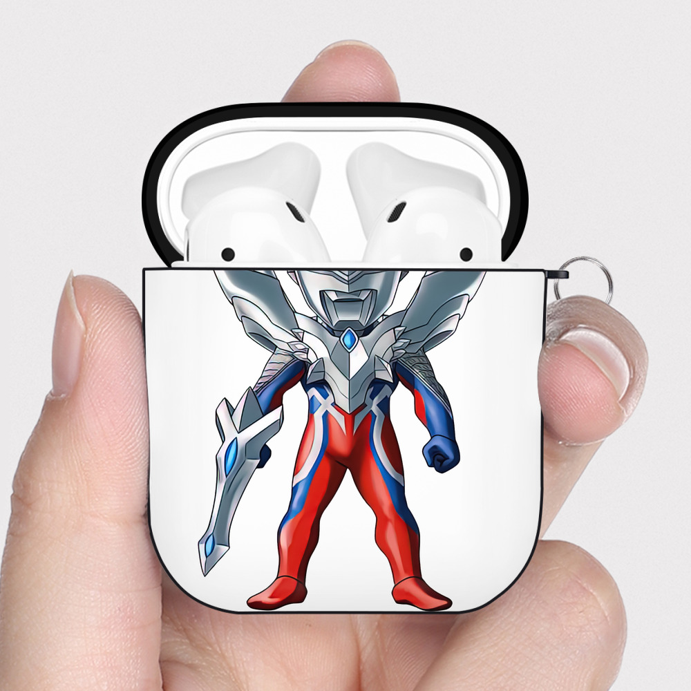 （画像用） ウルトラマン Ultraman AirPods 第2世代保護ケース ハードシェル ブラック 耐衝撃・防指紋・カラビナ付き