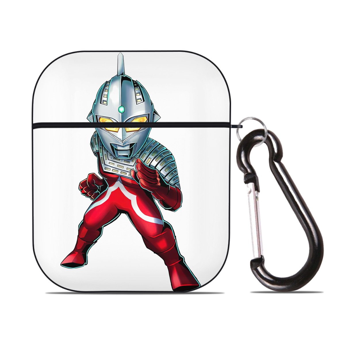 （画像用） ウルトラマン Ultraman AirPods 第2世代保護ケース ハードシェル ブラック 耐衝撃・防指紋・カラビナ付き