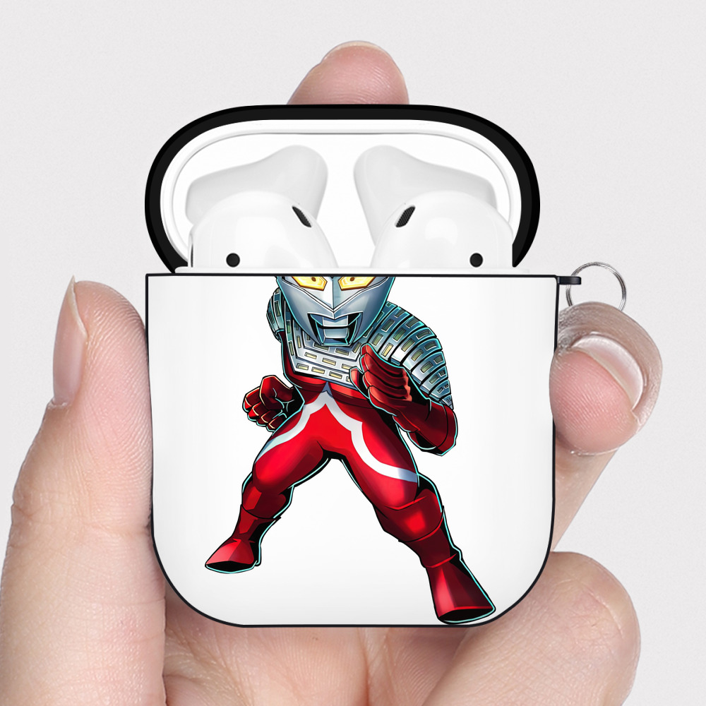 （画像用） ウルトラマン Ultraman AirPods 第2世代保護ケース ハードシェル ブラック 耐衝撃・防指紋・カラビナ付き