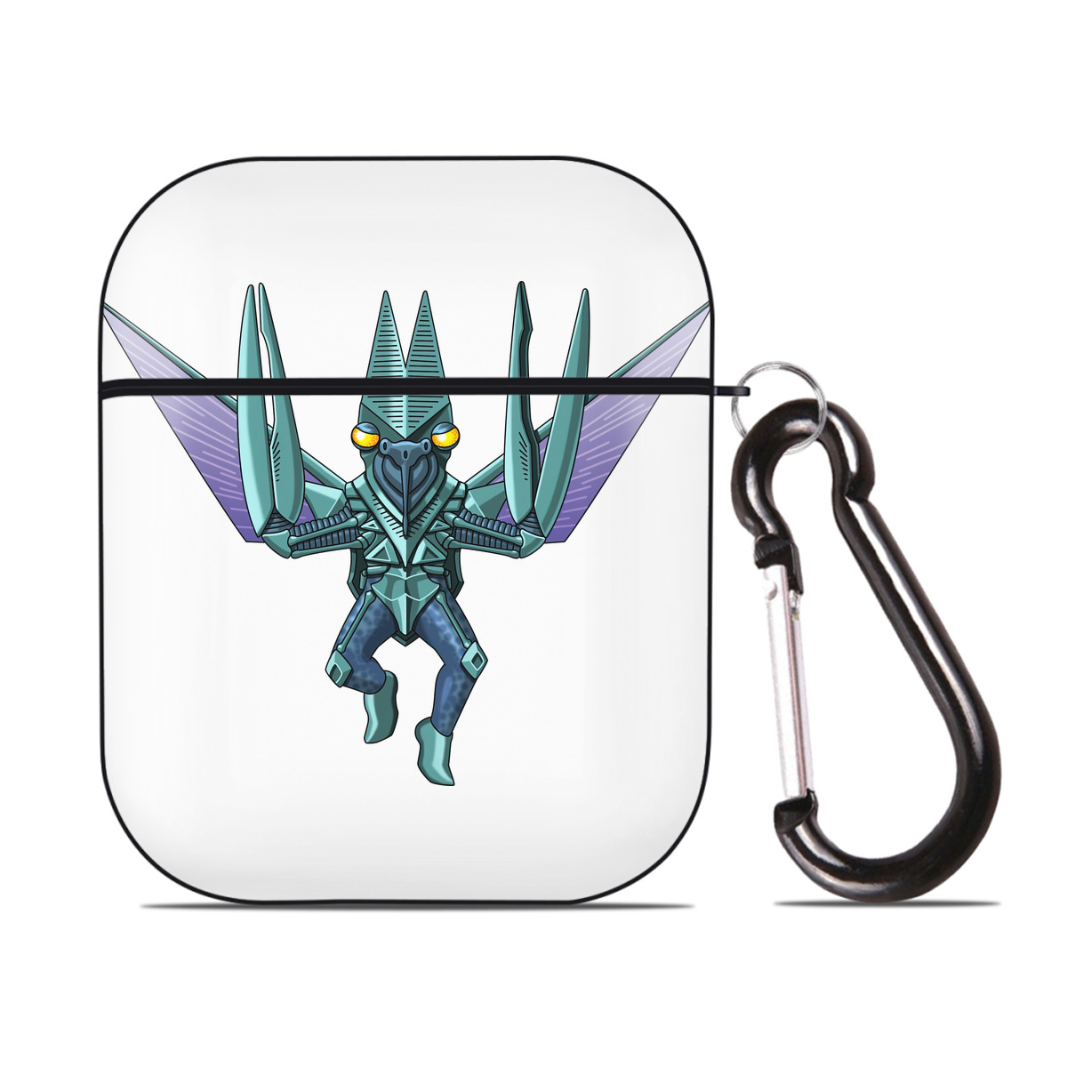 （画像用） ウルトラマン Ultraman AirPods 第2世代保護ケース ハードシェル ブラック 耐衝撃・防指紋・カラビナ付き