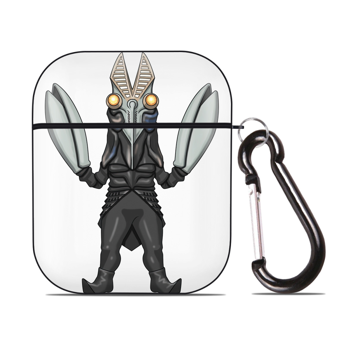 （画像用） ウルトラマン Ultraman AirPods 第2世代保護ケース ハードシェル ブラック 耐衝撃・防指紋・カラビナ付き