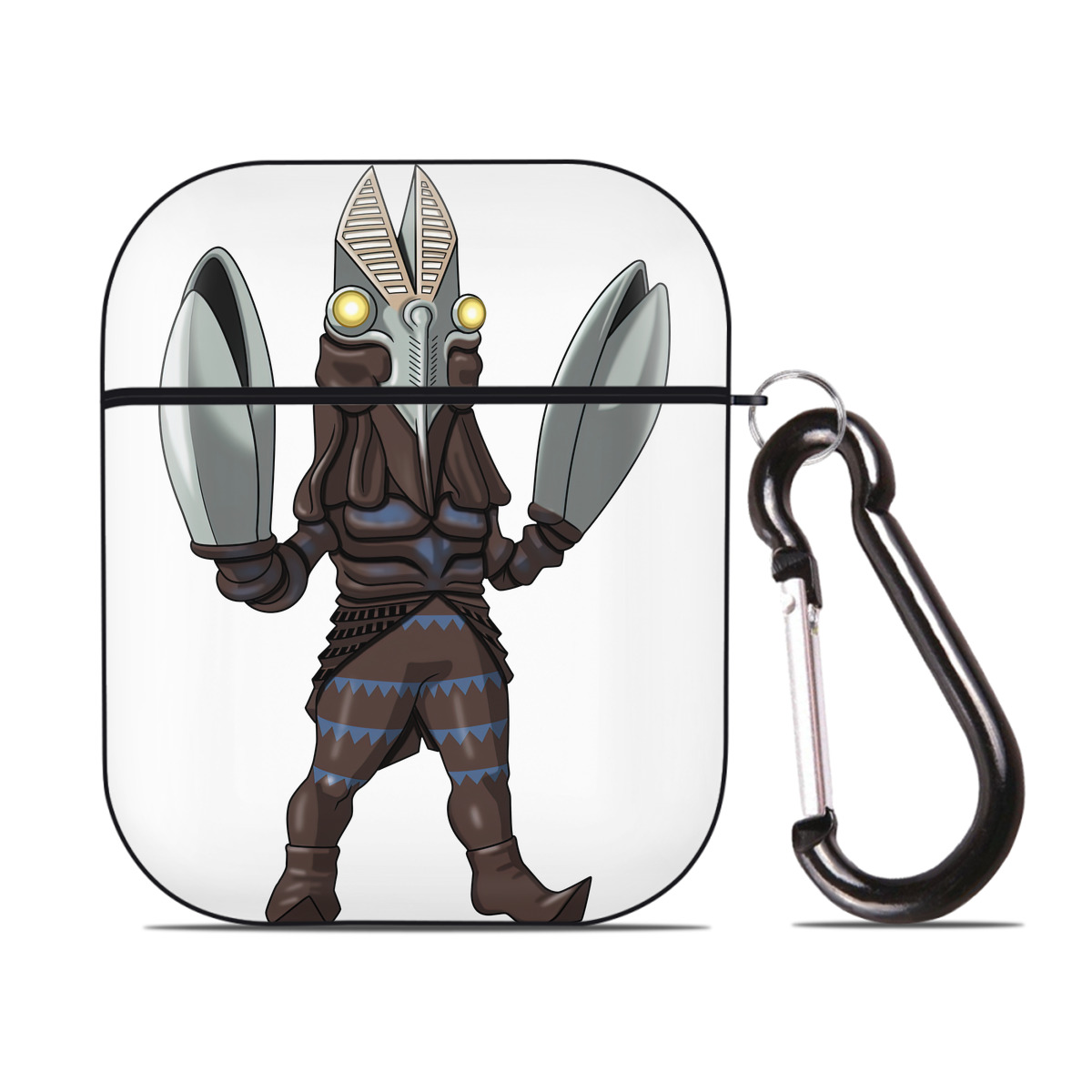 （画像用） ウルトラマン Ultraman AirPods 第2世代保護ケース ハードシェル ブラック 耐衝撃・防指紋・カラビナ付き