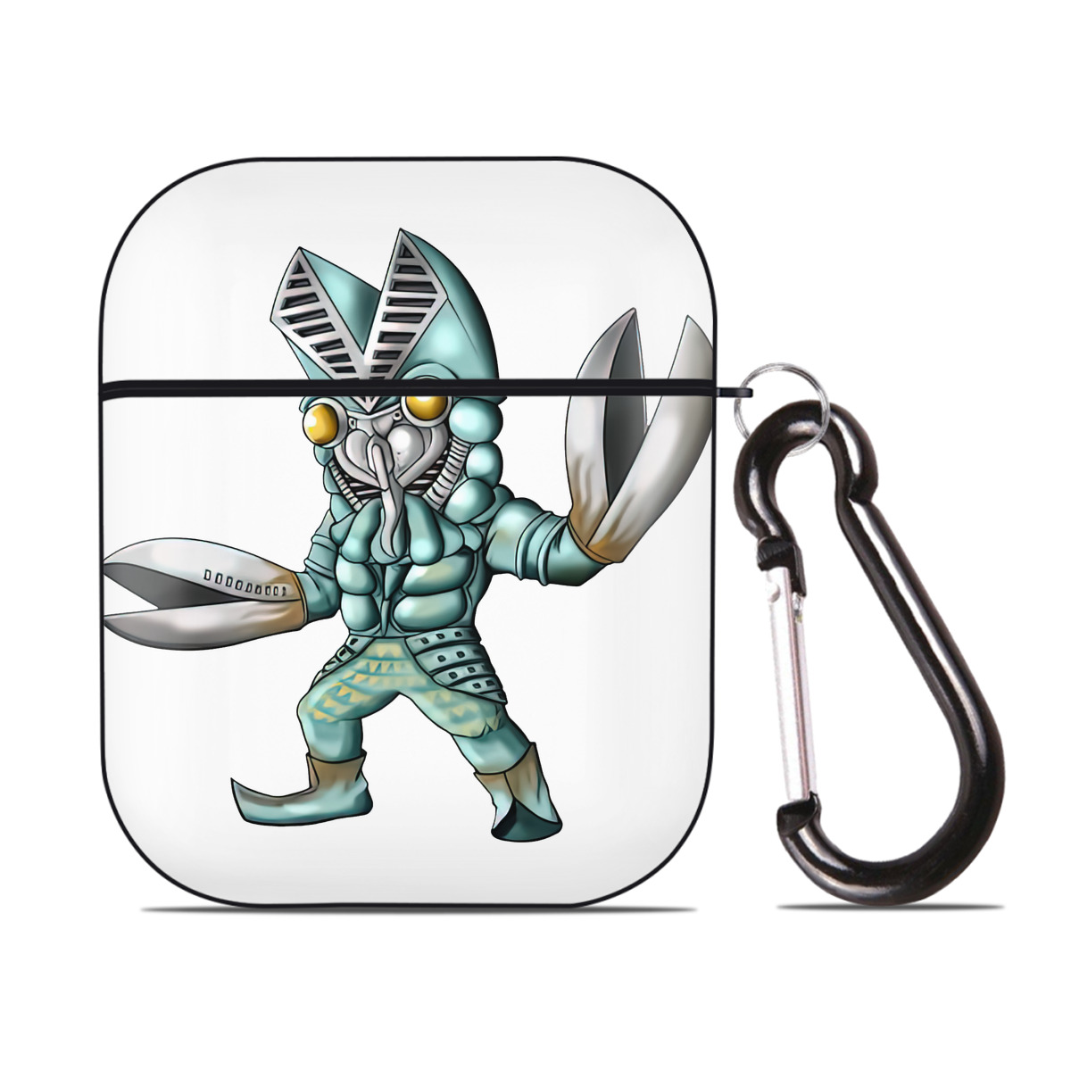 （画像用） ウルトラマン Ultraman AirPods 第2世代保護ケース ハードシェル ブラック 耐衝撃・防指紋・カラビナ付き