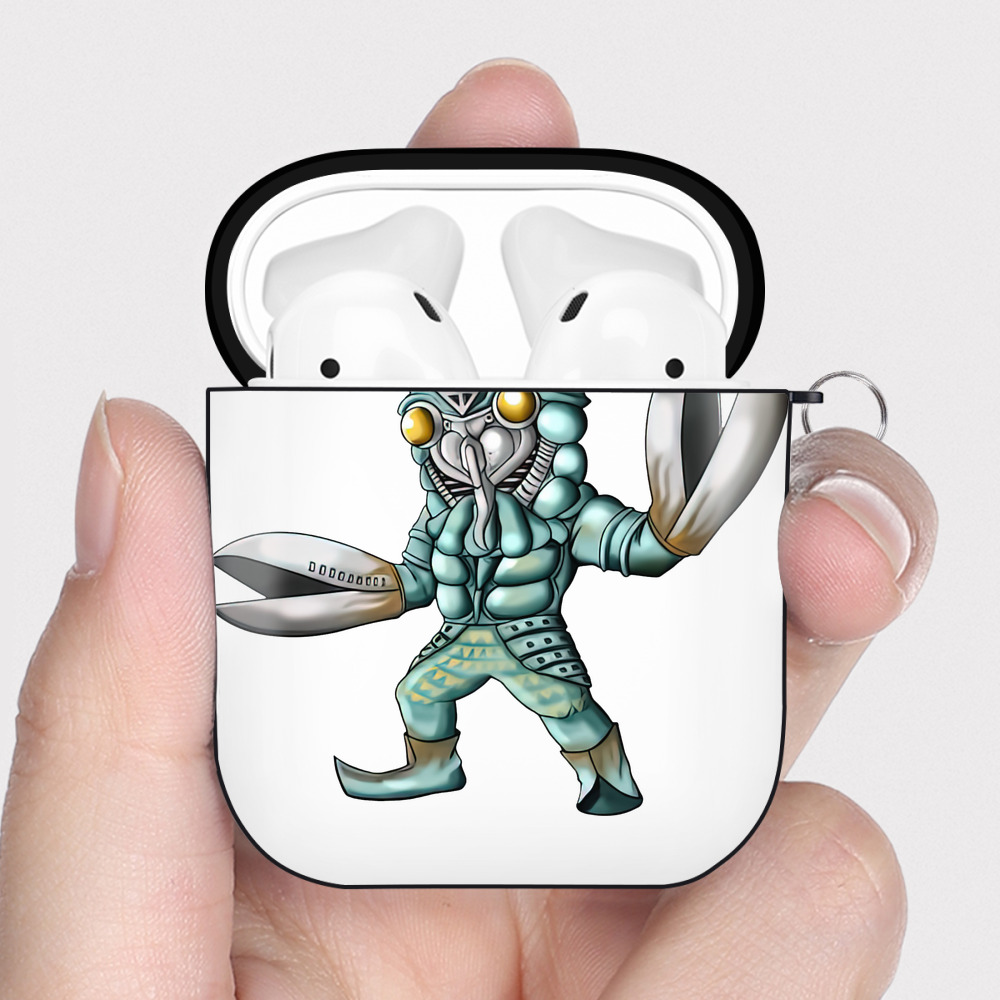 （画像用） ウルトラマン Ultraman AirPods 第2世代保護ケース ハードシェル ブラック 耐衝撃・防指紋・カラビナ付き