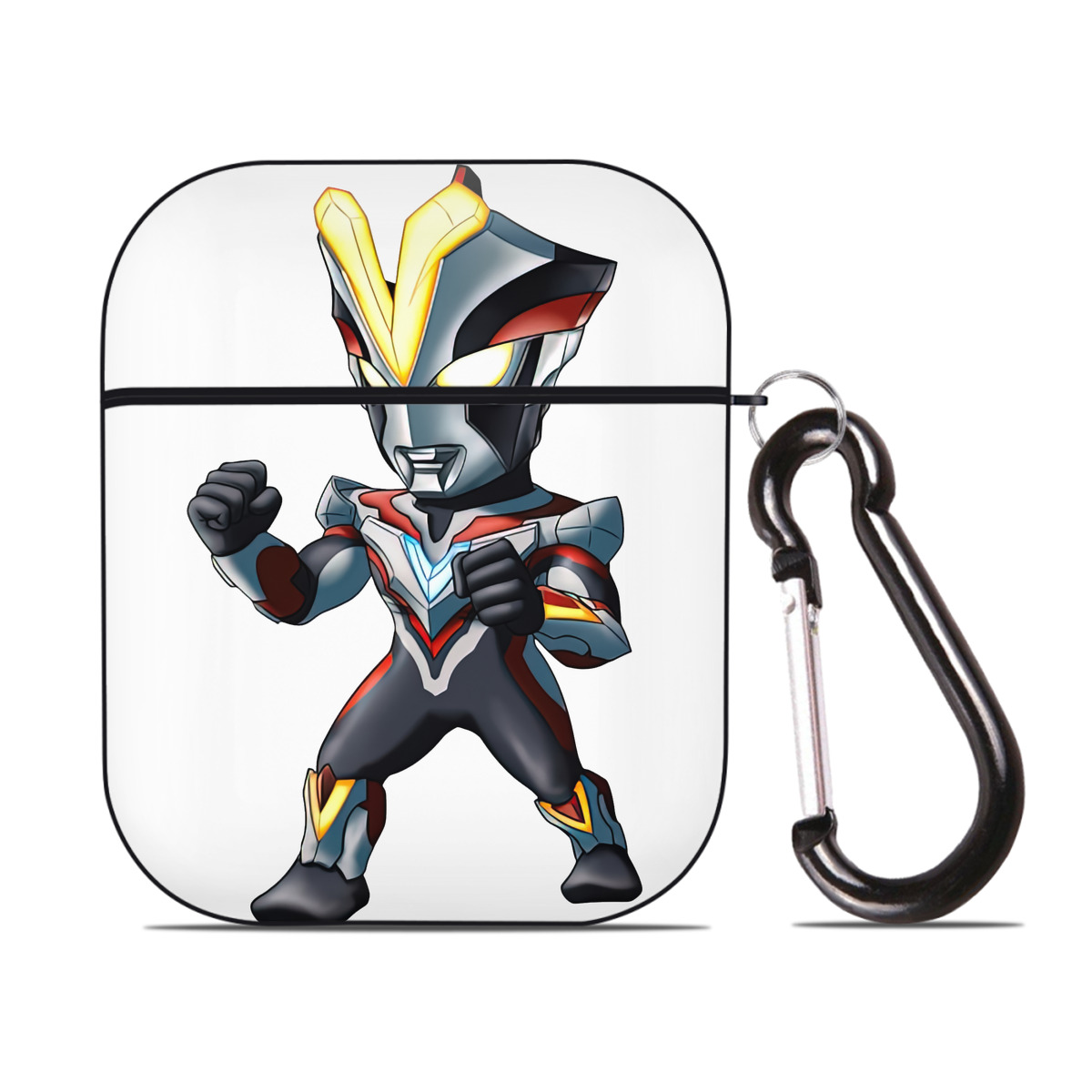 （画像用） ウルトラマン Ultraman AirPods 第2世代保護ケース ハードシェル ブラック 耐衝撃・防指紋・カラビナ付き