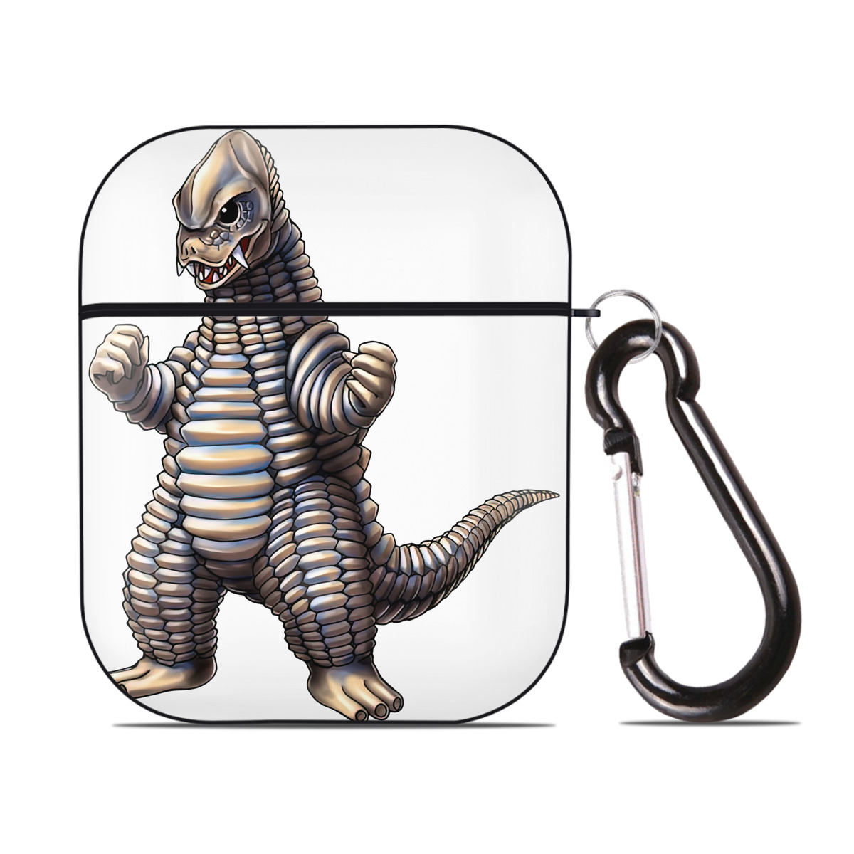 （画像用） ウルトラマン Ultraman AirPods 第2世代保護ケース ハードシェル ブラック 耐衝撃・防指紋・カラビナ付き