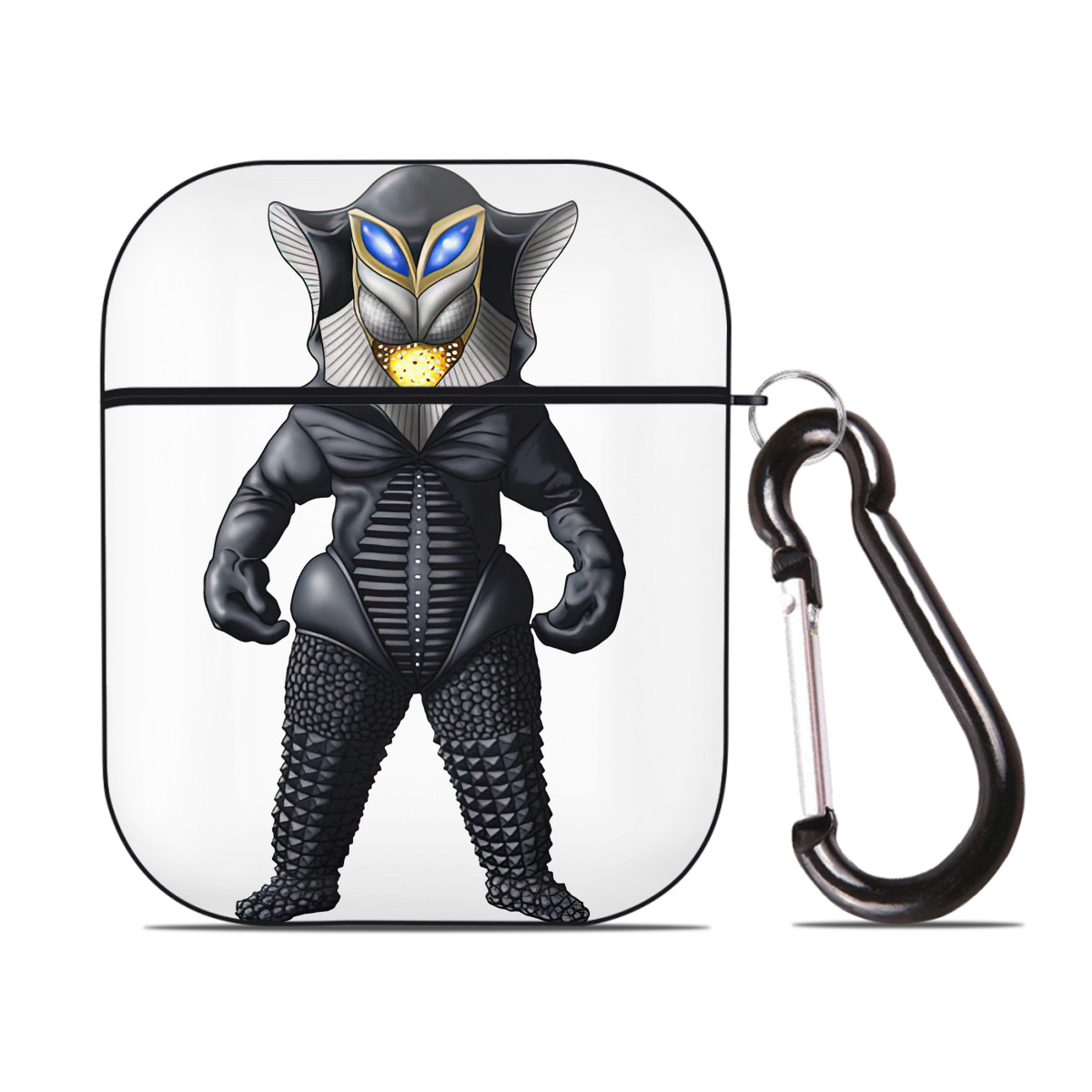 （画像用） ウルトラマン Ultraman AirPods 第2世代保護ケース ハードシェル ブラック 耐衝撃・防指紋・カラビナ付き