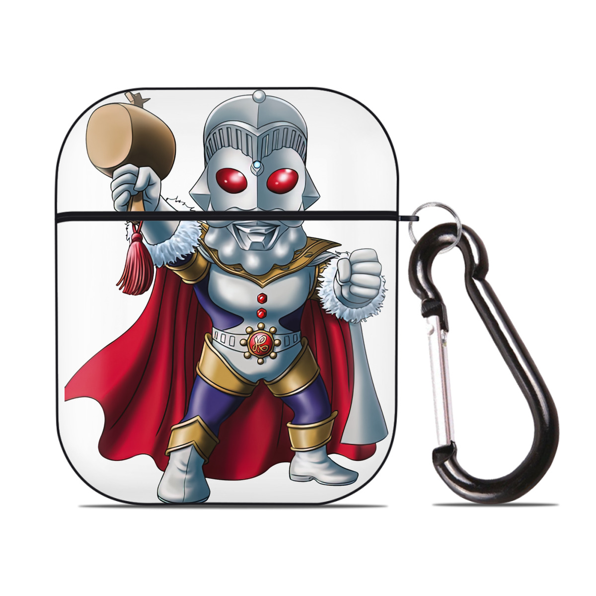 （画像用） ウルトラマン Ultraman AirPods 第2世代保護ケース ハードシェル ブラック 耐衝撃・防指紋・カラビナ付き