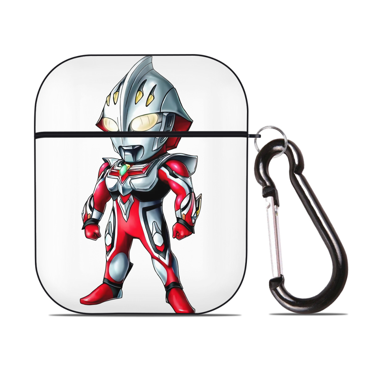 （画像用） ウルトラマン Ultraman AirPods 第2世代保護ケース ハードシェル ブラック 耐衝撃・防指紋・カラビナ付き