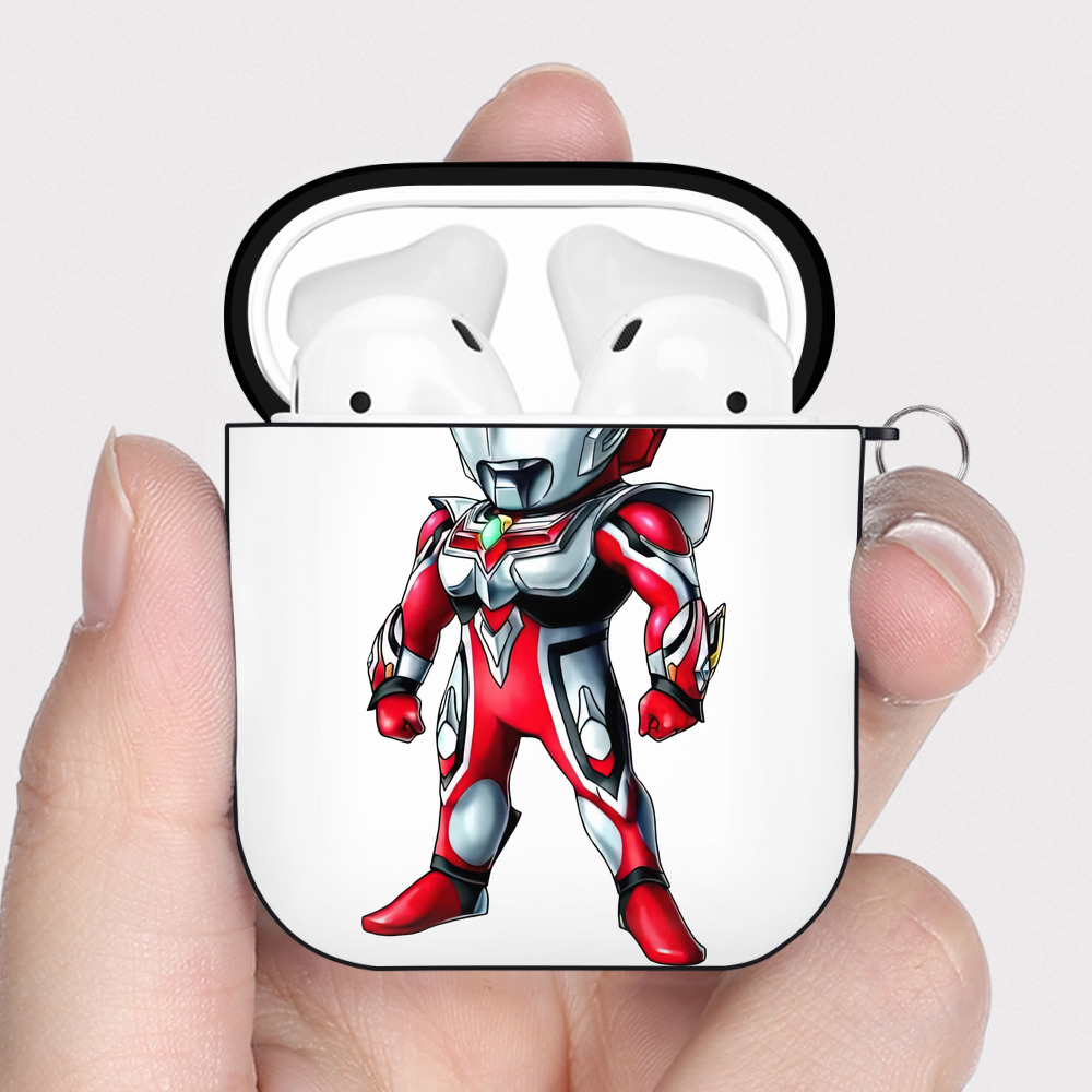 （画像用） ウルトラマン Ultraman AirPods 第2世代保護ケース ハードシェル ブラック 耐衝撃・防指紋・カラビナ付き