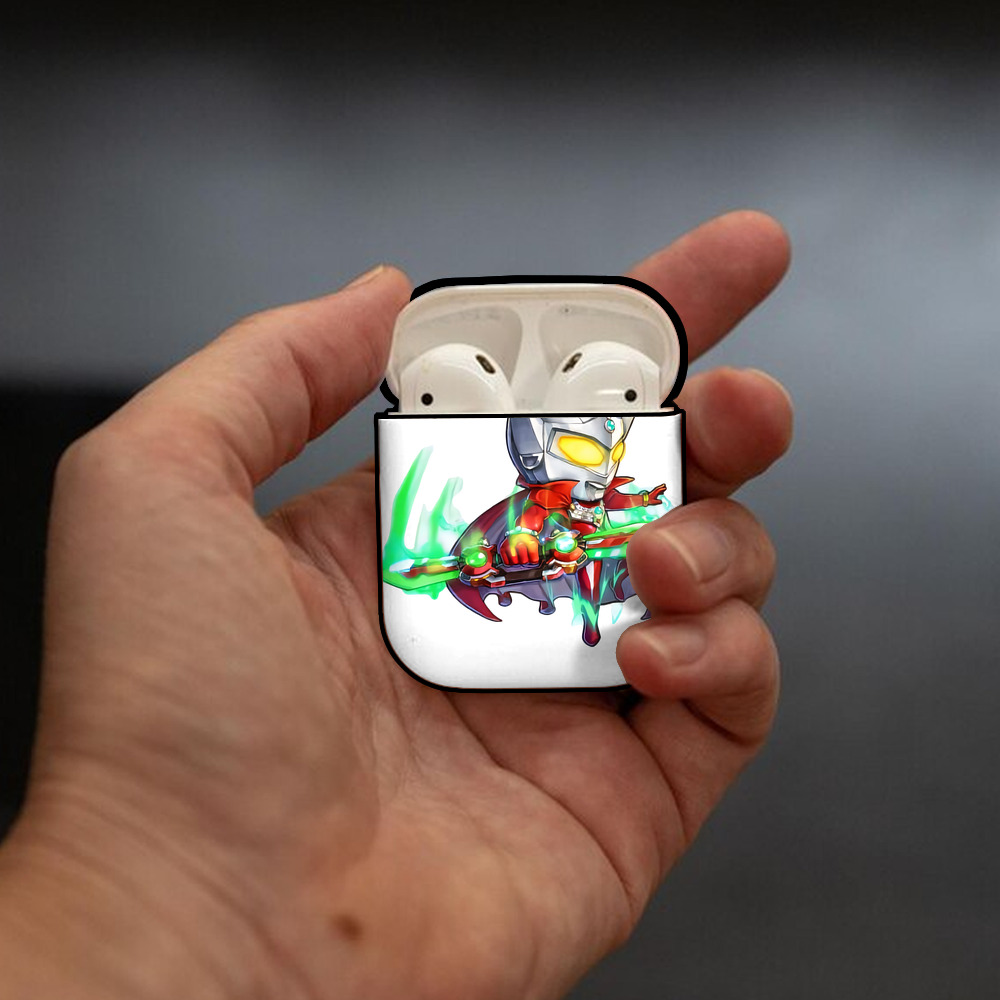 ウルトラマン Ultraman AirPods 第2世代保護ケース ハードシェル ブラック 耐衝撃・防指紋・カラビナ付き