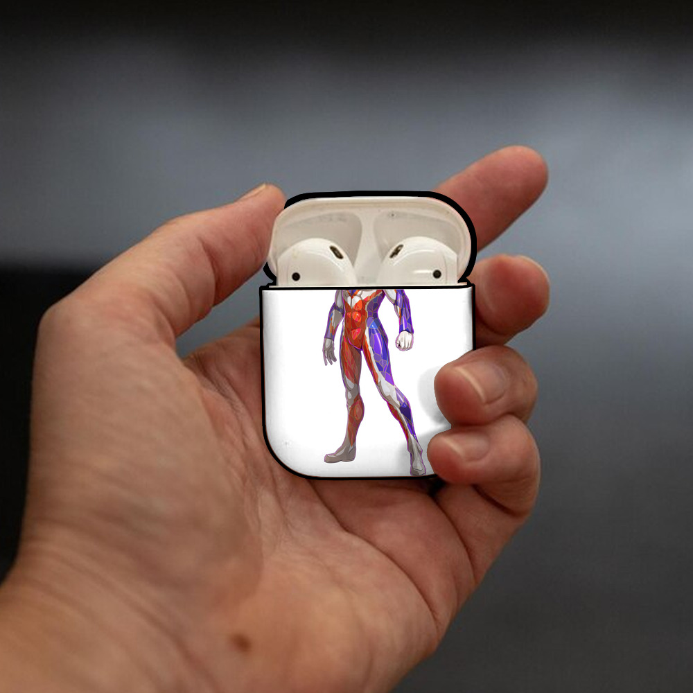 ウルトラマン Ultraman AirPods 第2世代保護ケース ハードシェル ブラック 耐衝撃・防指紋・カラビナ付き