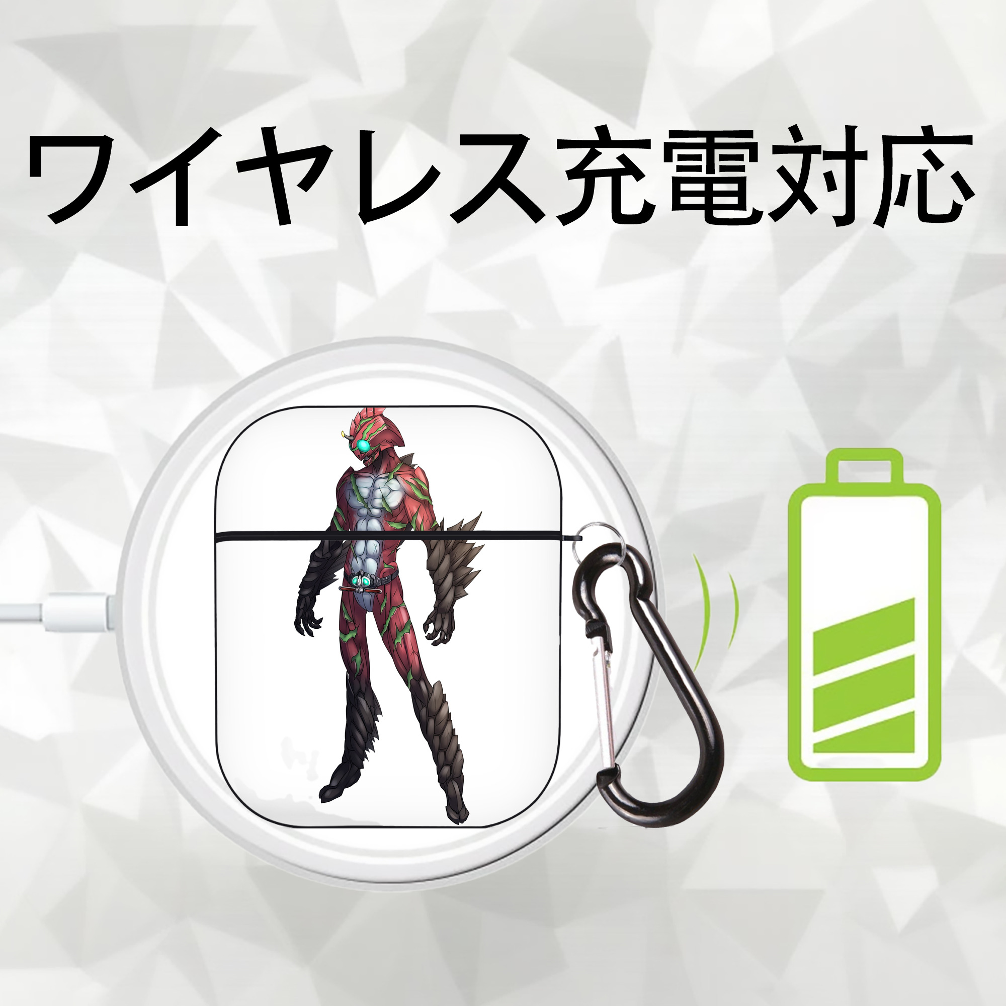 ウルトラマン Ultraman AirPods 第2世代保護ケース ハードシェル ブラック 耐衝撃・防指紋・カラビナ付き