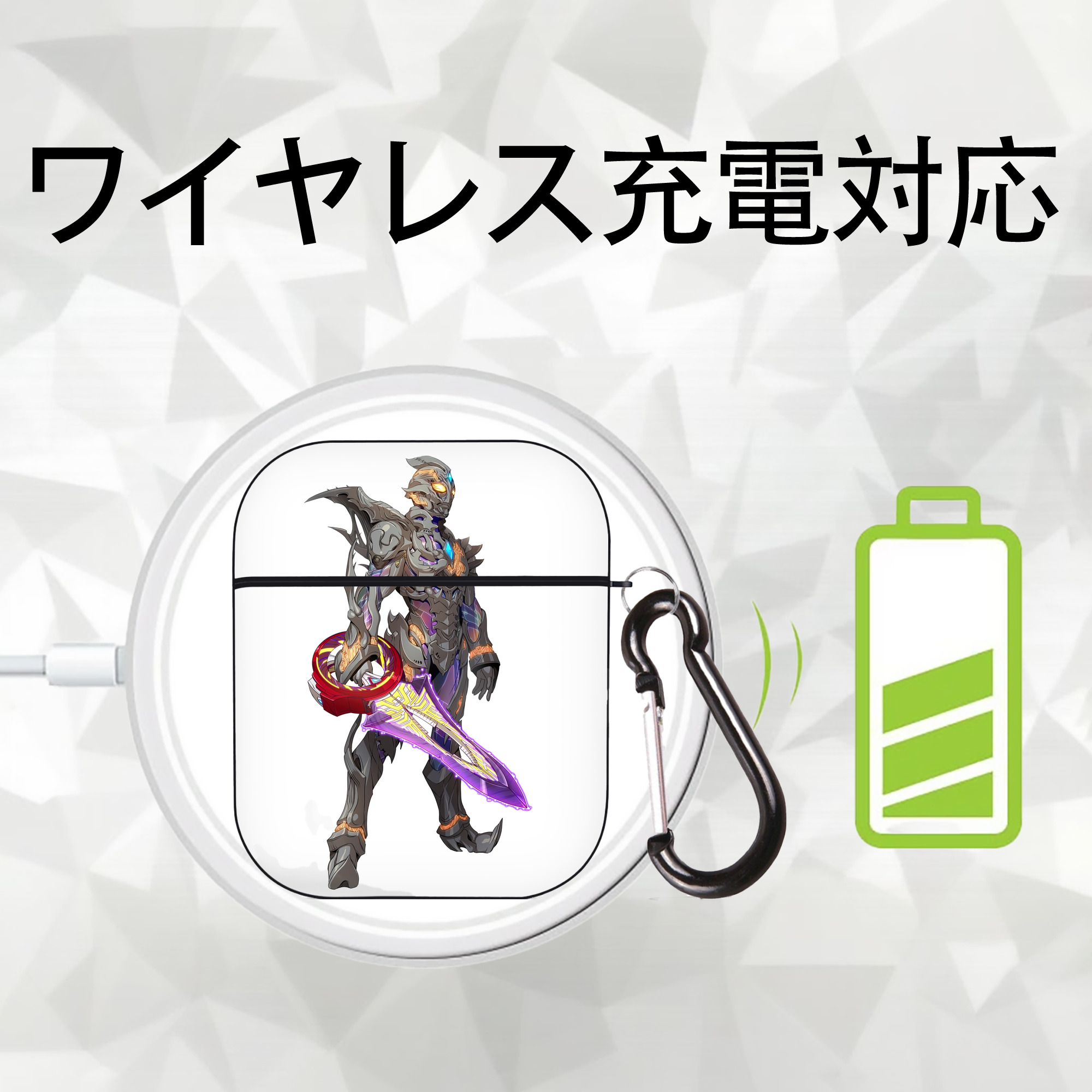 ウルトラマン Ultraman AirPods 第2世代保護ケース ハードシェル ブラック 耐衝撃・防指紋・カラビナ付き