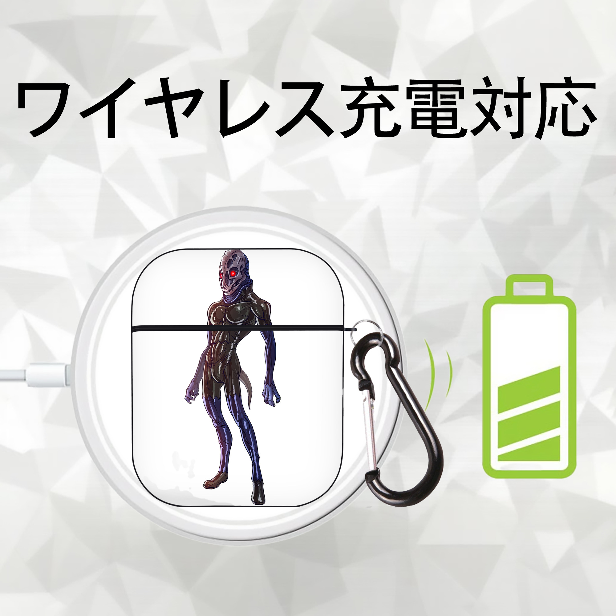 ウルトラマン Ultraman AirPods 第2世代保護ケース ハードシェル ブラック 耐衝撃・防指紋・カラビナ付き