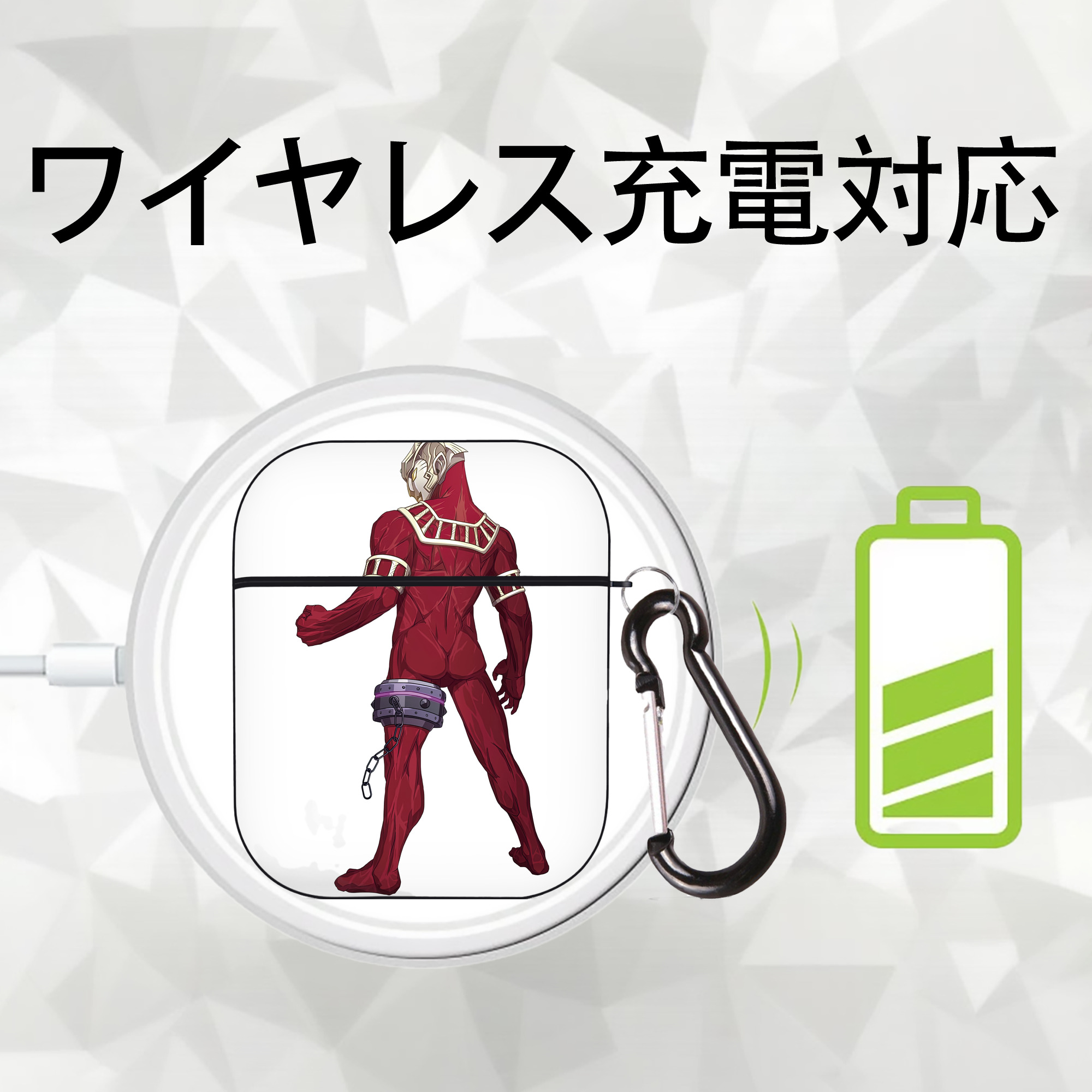 ウルトラマン Ultraman AirPods 第2世代保護ケース ハードシェル ブラック 耐衝撃・防指紋・カラビナ付き