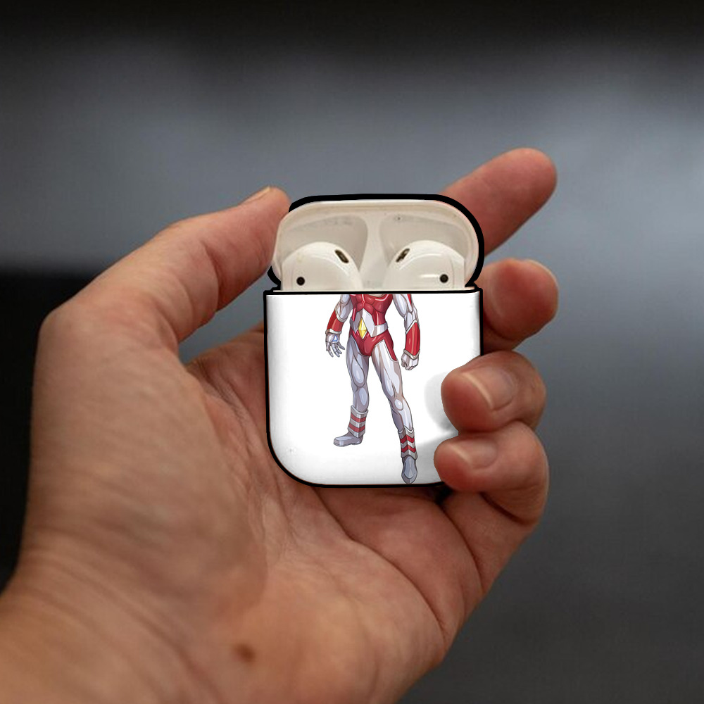 ウルトラマン Ultraman AirPods 第2世代保護ケース ハードシェル ブラック 耐衝撃・防指紋・カラビナ付き