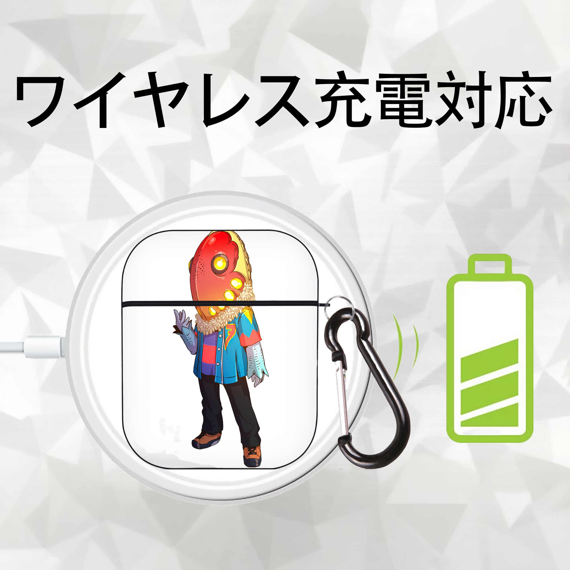 ウルトラマン Ultraman AirPods 第2世代保護ケース ハードシェル ブラック 耐衝撃・防指紋・カラビナ付き