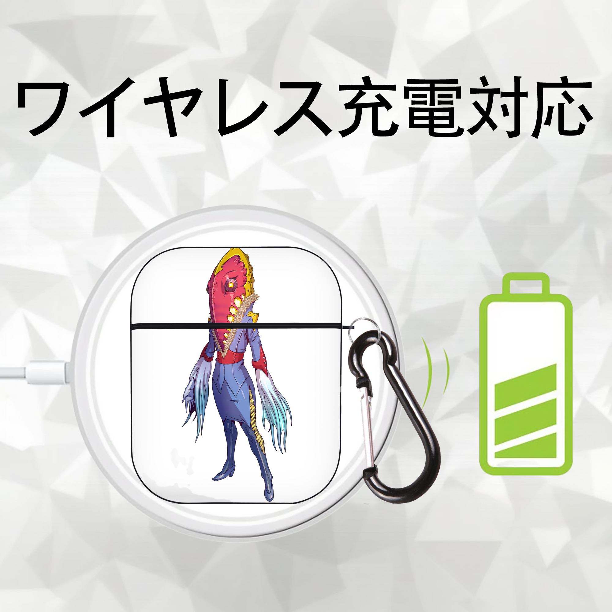 ウルトラマン Ultraman AirPods 第2世代保護ケース ハードシェル ブラック 耐衝撃・防指紋・カラビナ付き