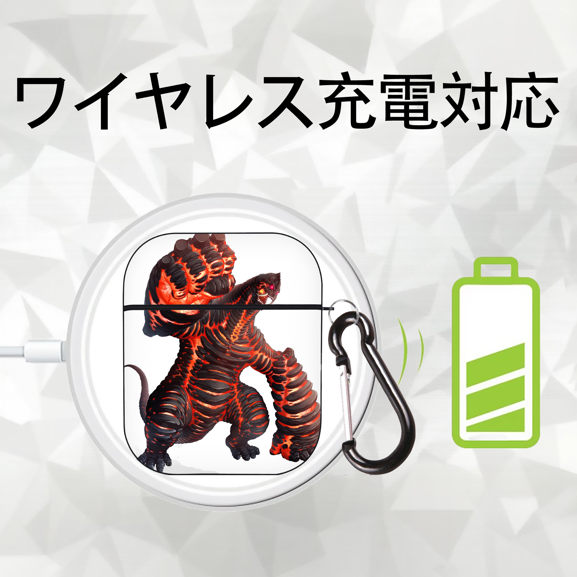 ウルトラマン Ultraman AirPods 第2世代保護ケース ハードシェル ブラック 耐衝撃・防指紋・カラビナ付き