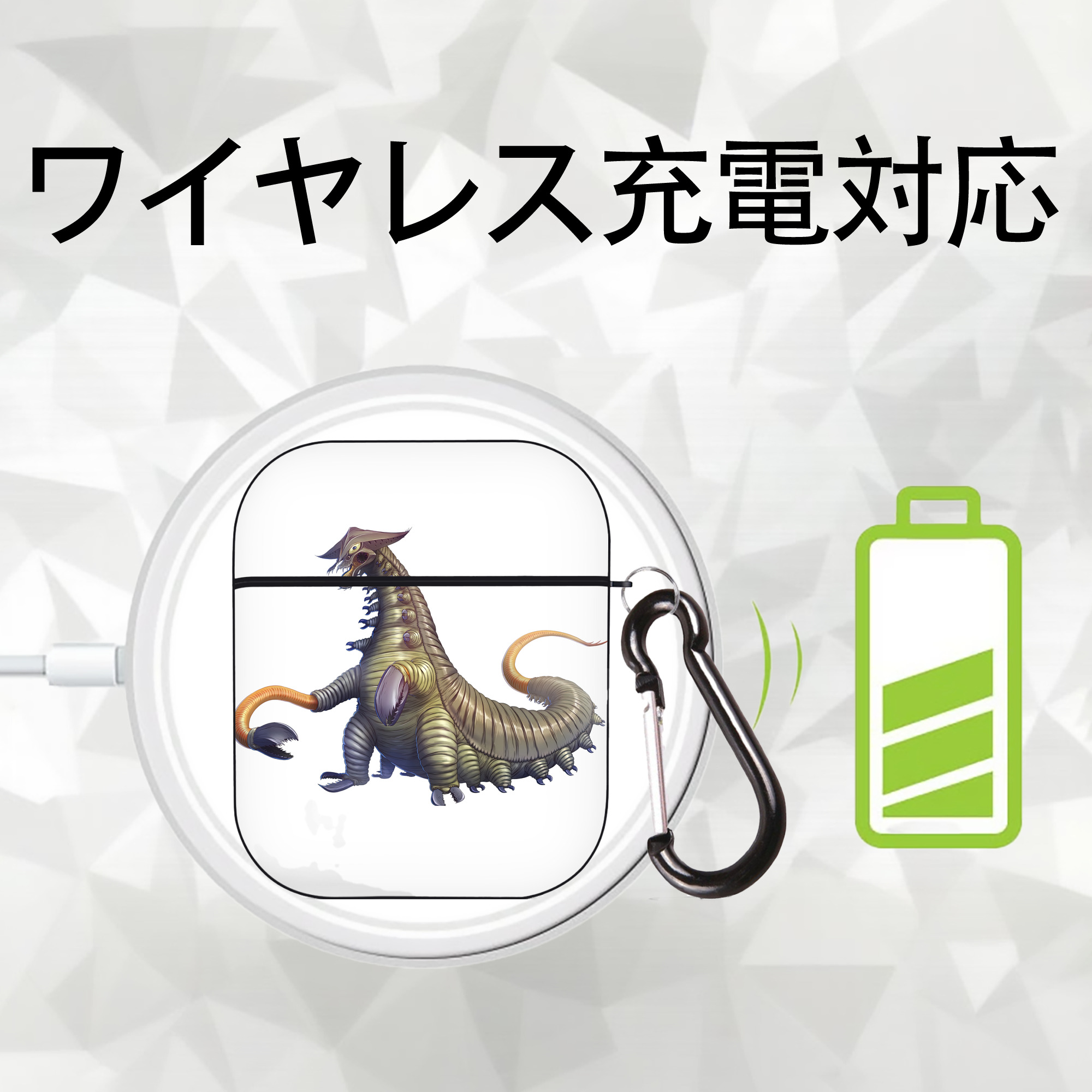 ウルトラマン Ultraman AirPods 第2世代保護ケース ハードシェル ブラック 耐衝撃・防指紋・カラビナ付き
