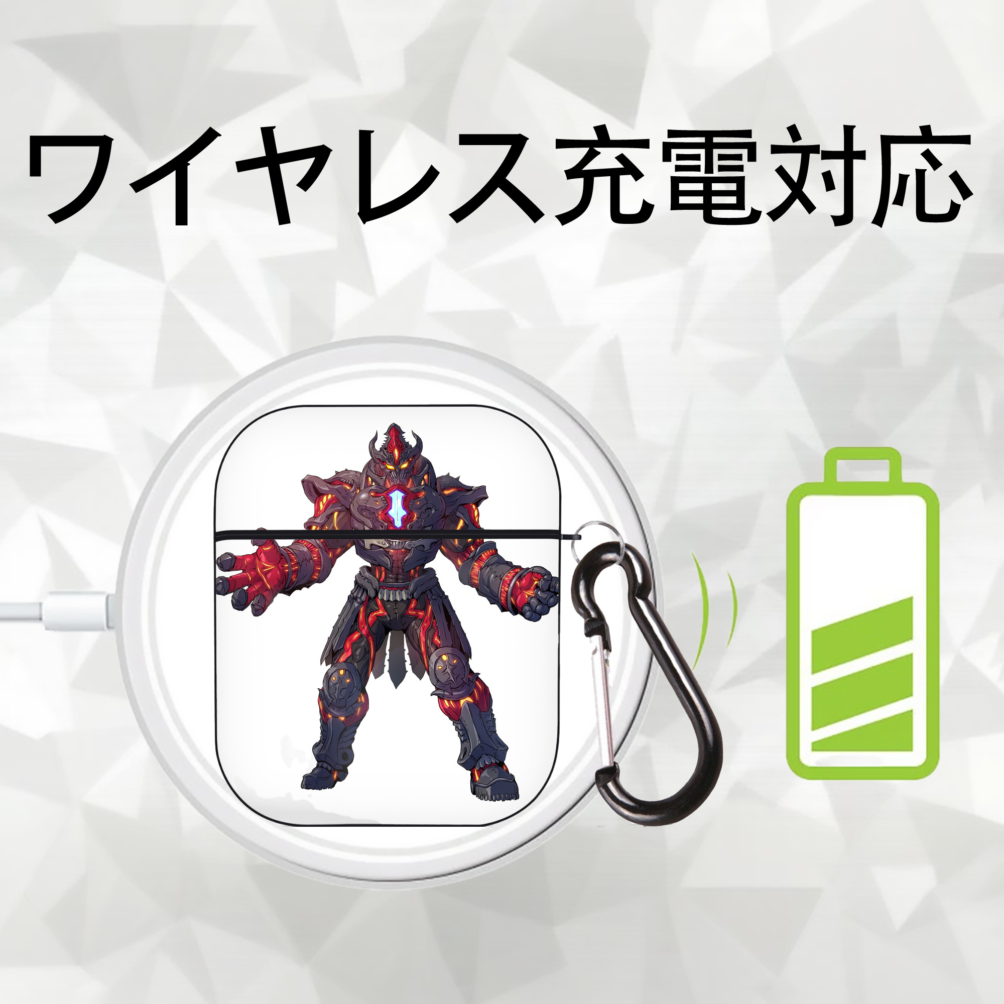 ウルトラマン Ultraman AirPods 第2世代保護ケース ハードシェル ブラック 耐衝撃・防指紋・カラビナ付き
