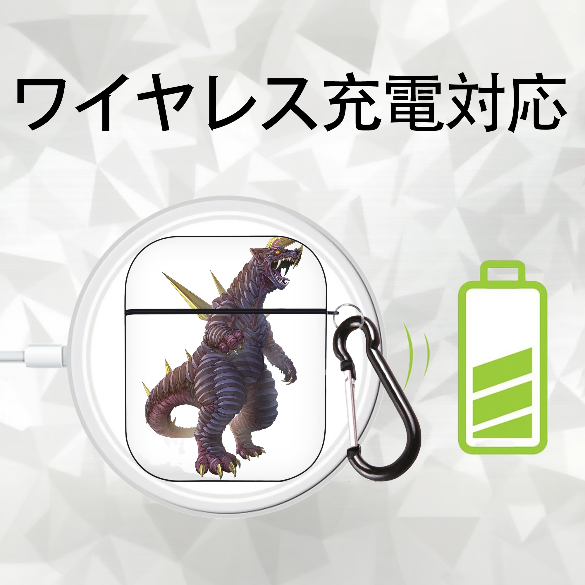 ウルトラマン Ultraman AirPods 第2世代保護ケース ハードシェル ブラック 耐衝撃・防指紋・カラビナ付き