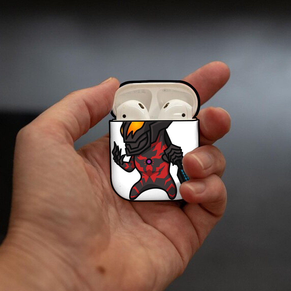 ウルトラマン Ultraman AirPods 第2世代保護ケース ハードシェル ブラック 耐衝撃・防指紋・カラビナ付き