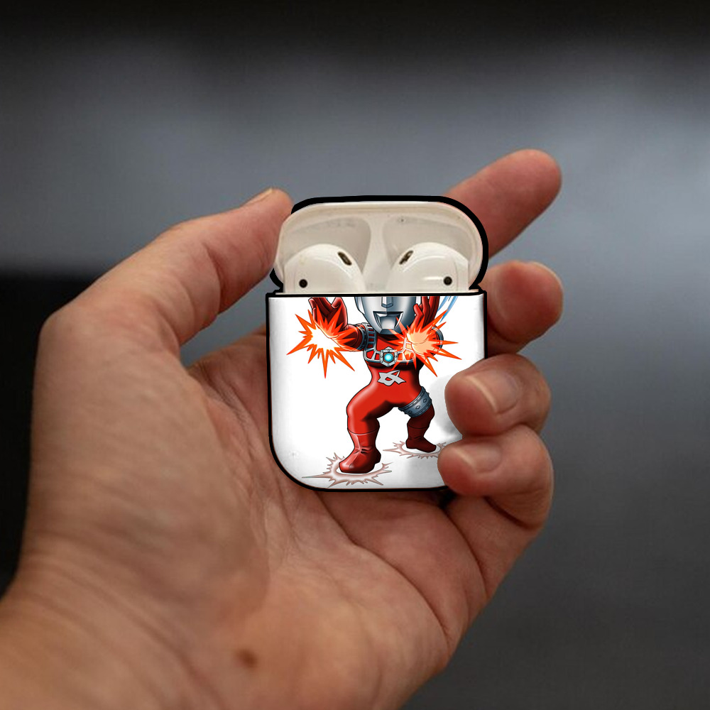 ウルトラマン Ultraman AirPods 第2世代保護ケース ハードシェル ブラック 耐衝撃・防指紋・カラビナ付き