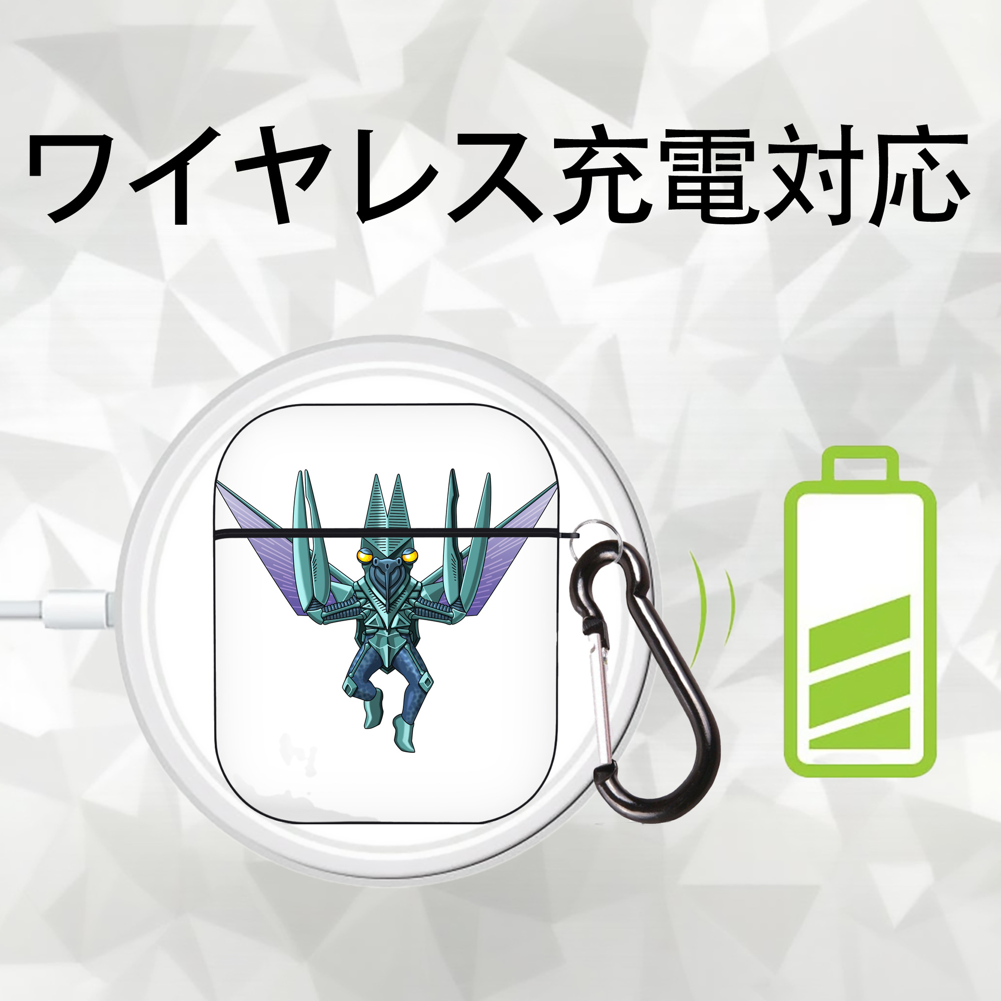 ウルトラマン Ultraman AirPods 第2世代保護ケース ハードシェル ブラック 耐衝撃・防指紋・カラビナ付き