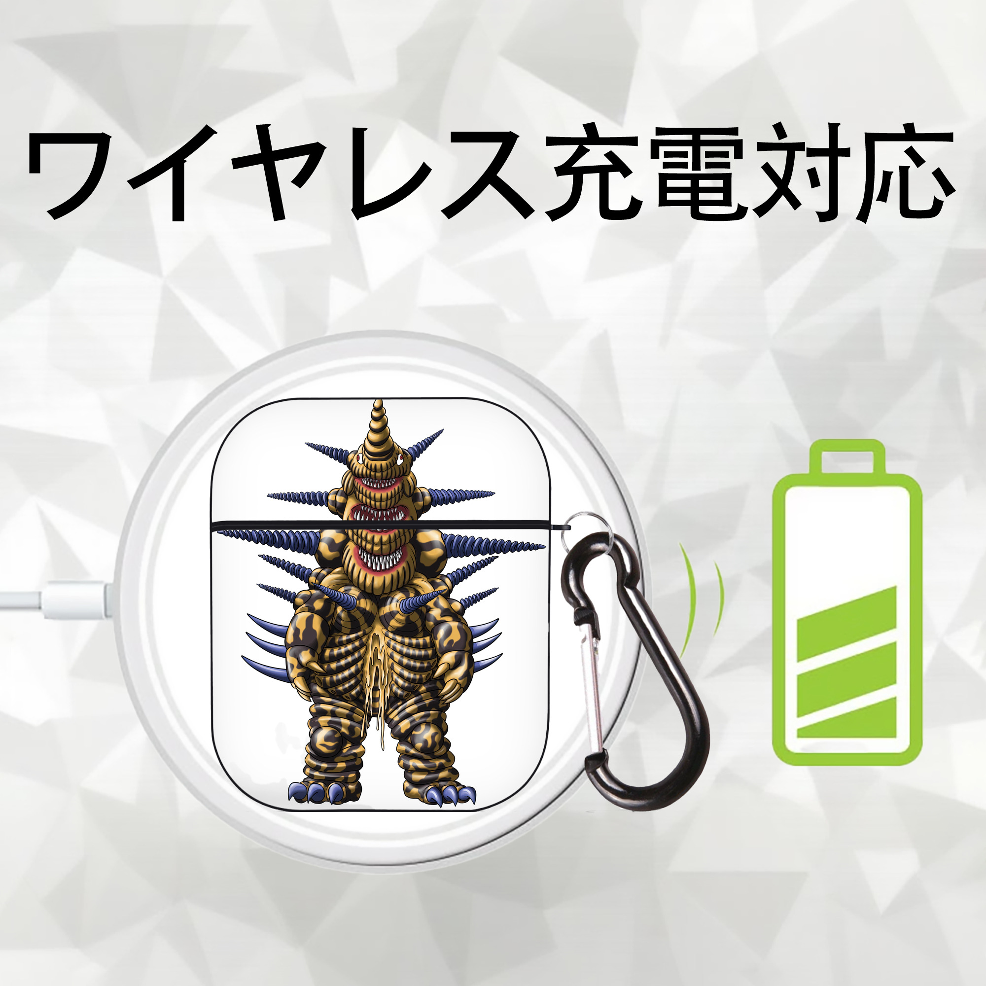 ウルトラマン Ultraman AirPods 第2世代保護ケース ハードシェル ブラック 耐衝撃・防指紋・カラビナ付き