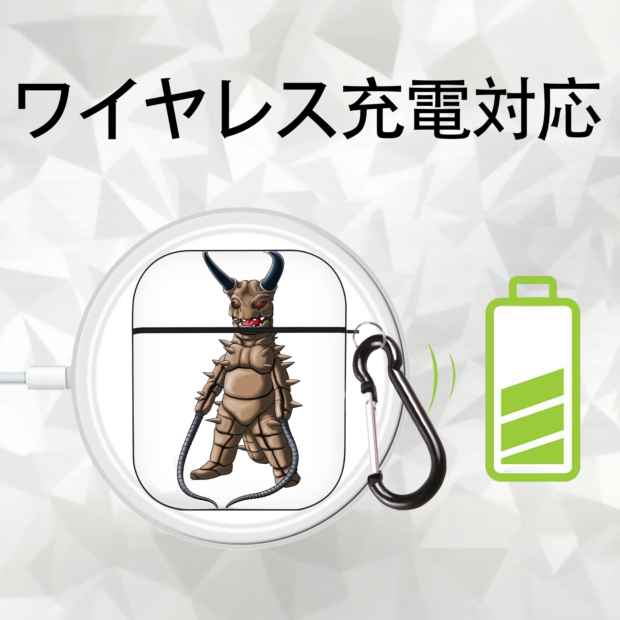 ウルトラマン Ultraman AirPods 第2世代保護ケース ハードシェル ブラック 耐衝撃・防指紋・カラビナ付き