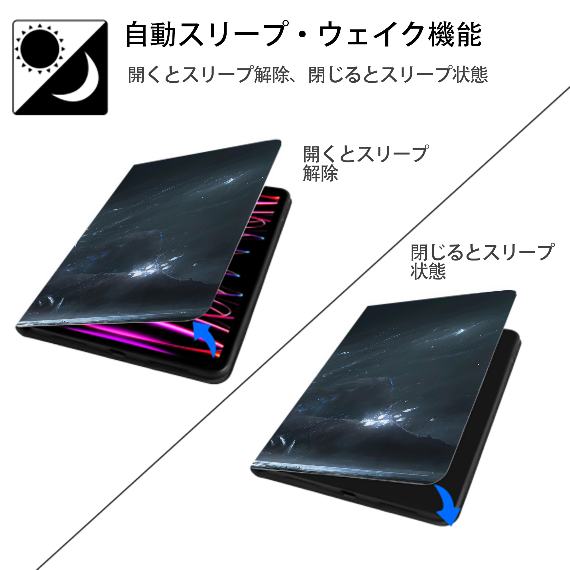 ウルトラマン Ultraman IPad ケース ブック型 PUレザー TPU 耐衝撃 軽量 薄型 ペン収納なし 全面保護 IPad 各モデル対応