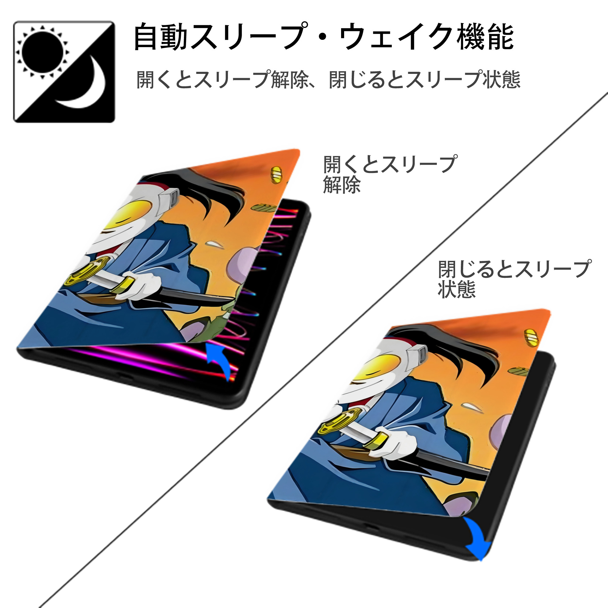 ウルトラマン Ultraman IPad ケース ブック型 PUレザー TPU 耐衝撃 軽量 薄型 ペン収納なし 全面保護 IPad 各モデル対応