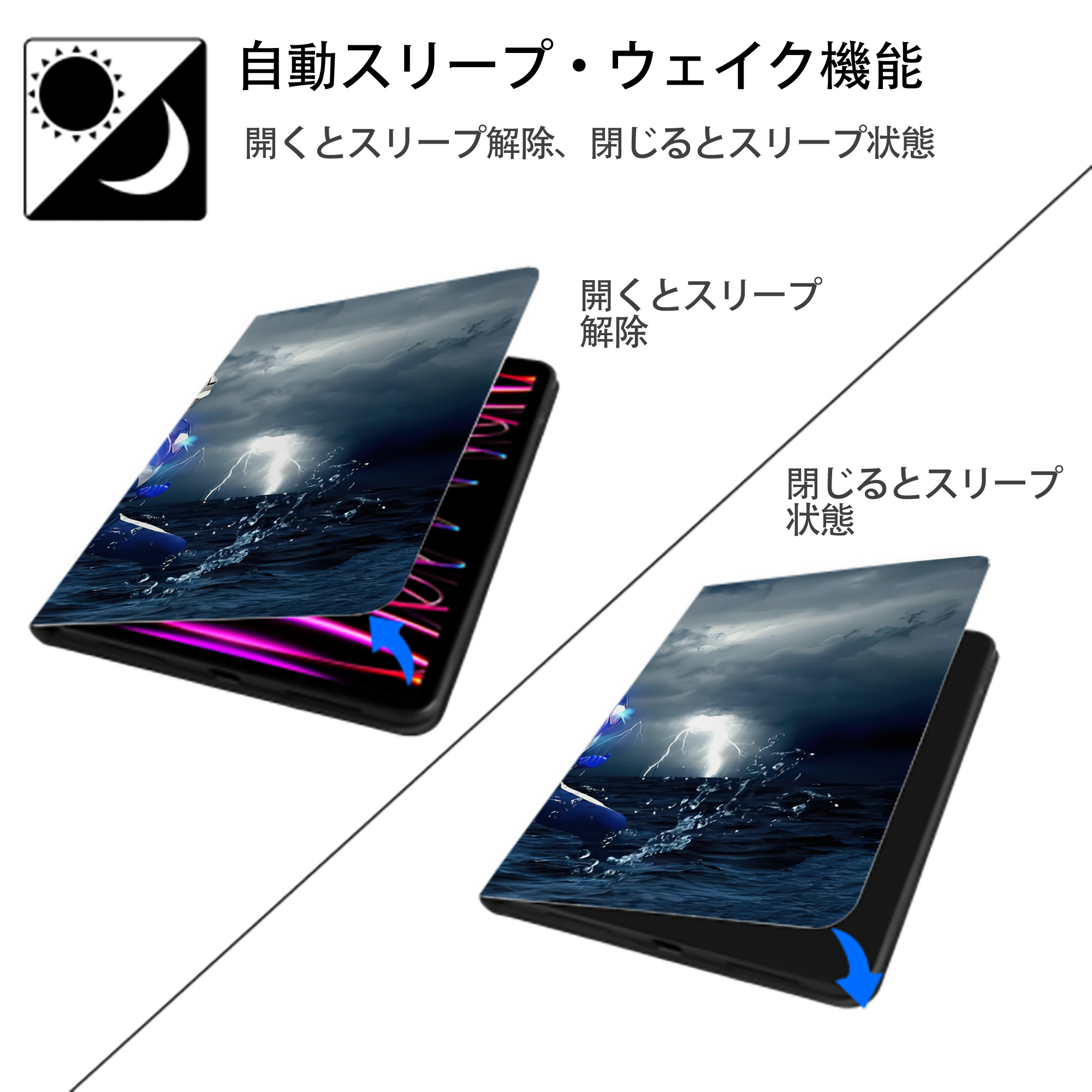 ウルトラマン Ultraman IPad ケース ブック型 PUレザー TPU 耐衝撃 軽量 薄型 ペン収納なし 全面保護 IPad 各モデル対応